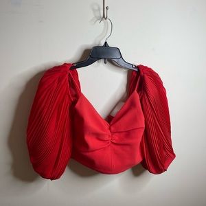 Alice + Olivia Kamila Off-The-Shoulder Cropped Top